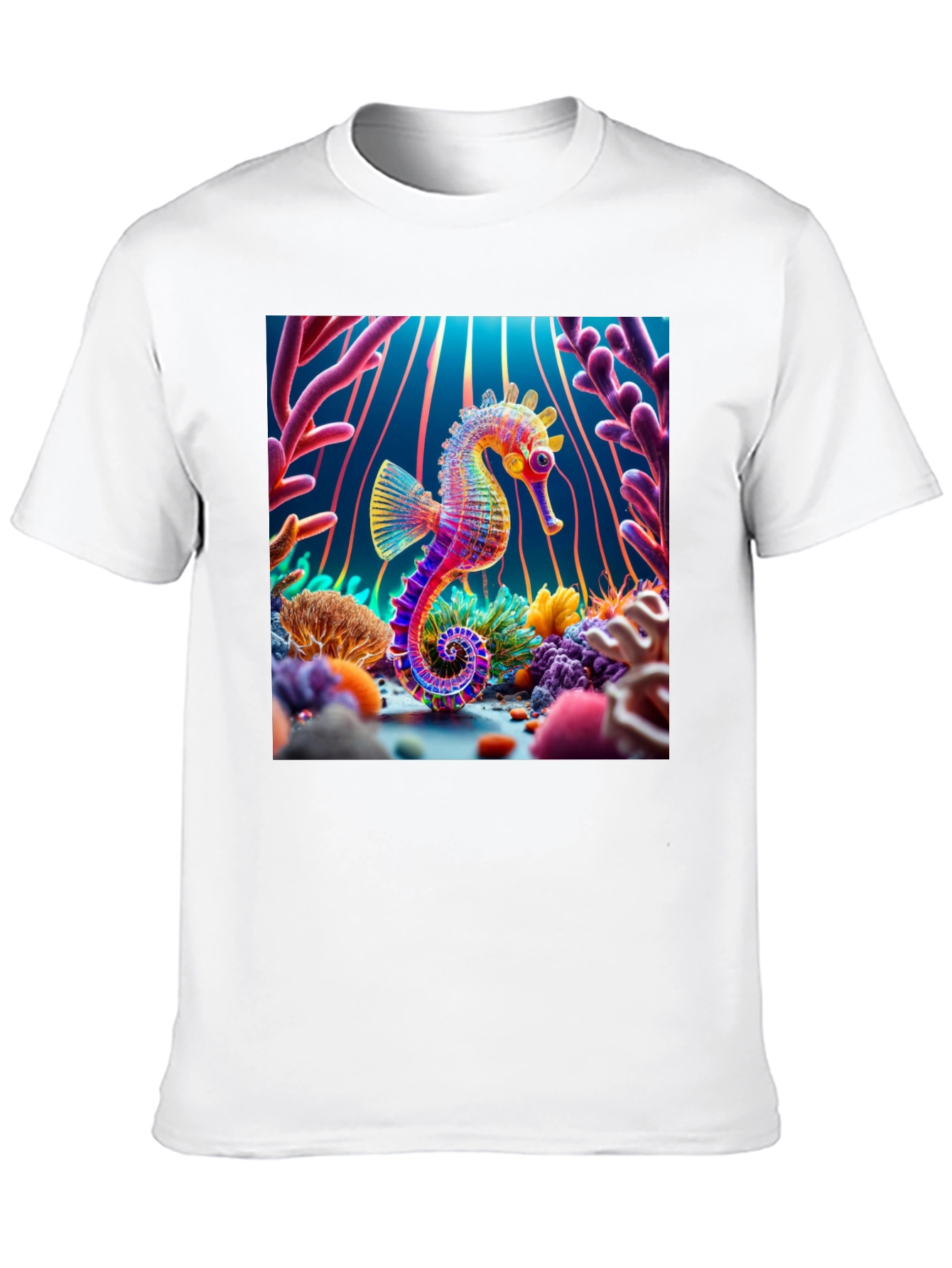 Seahorse Reef Graphic Tee - Unique Ocean Design