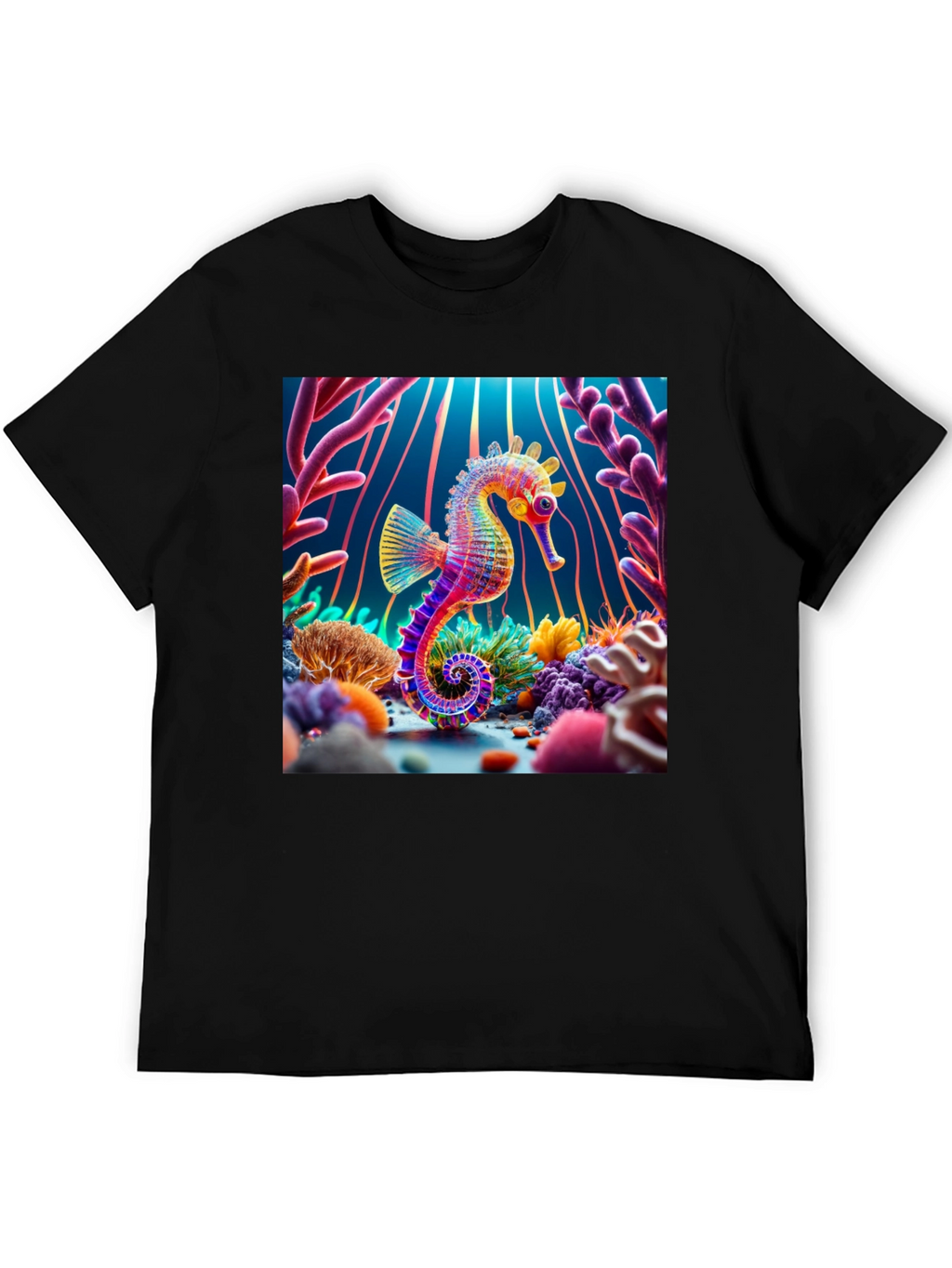 Seahorse Reef Graphic Tee - Unique Ocean Design