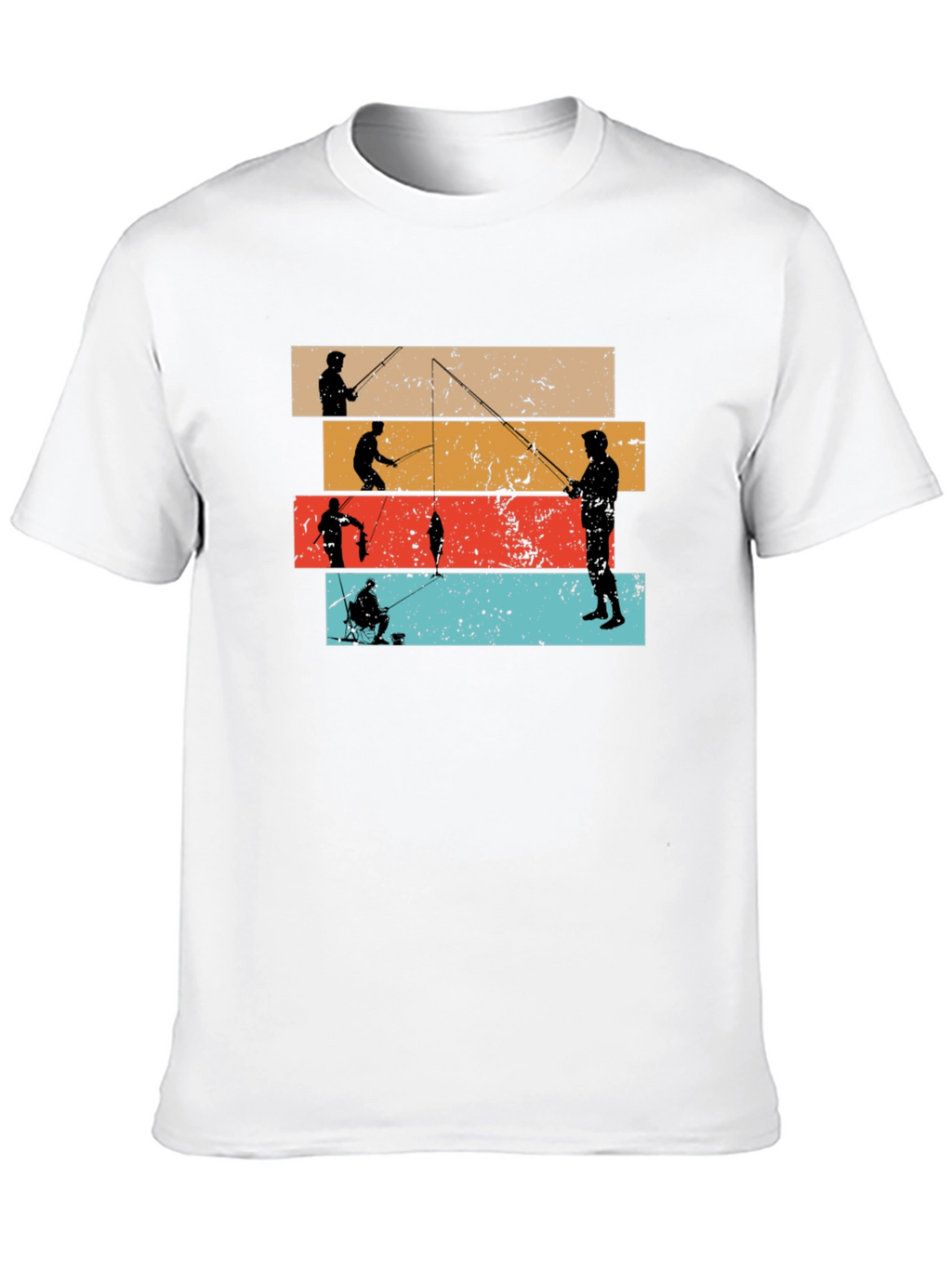 Retro Fishing Silhouette Graphic T-Shirt