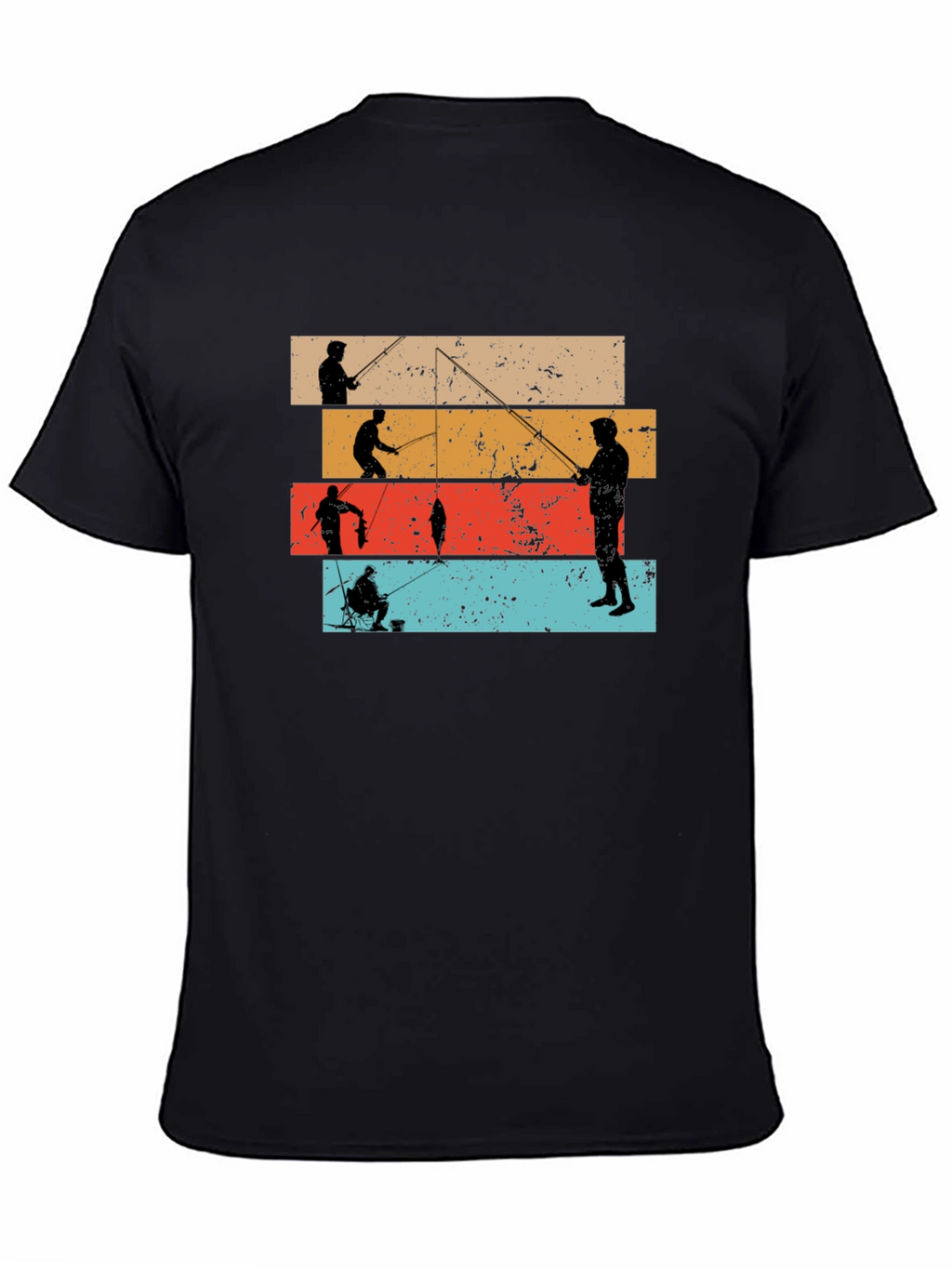 Retro Fishing Silhouette Graphic T-Shirt