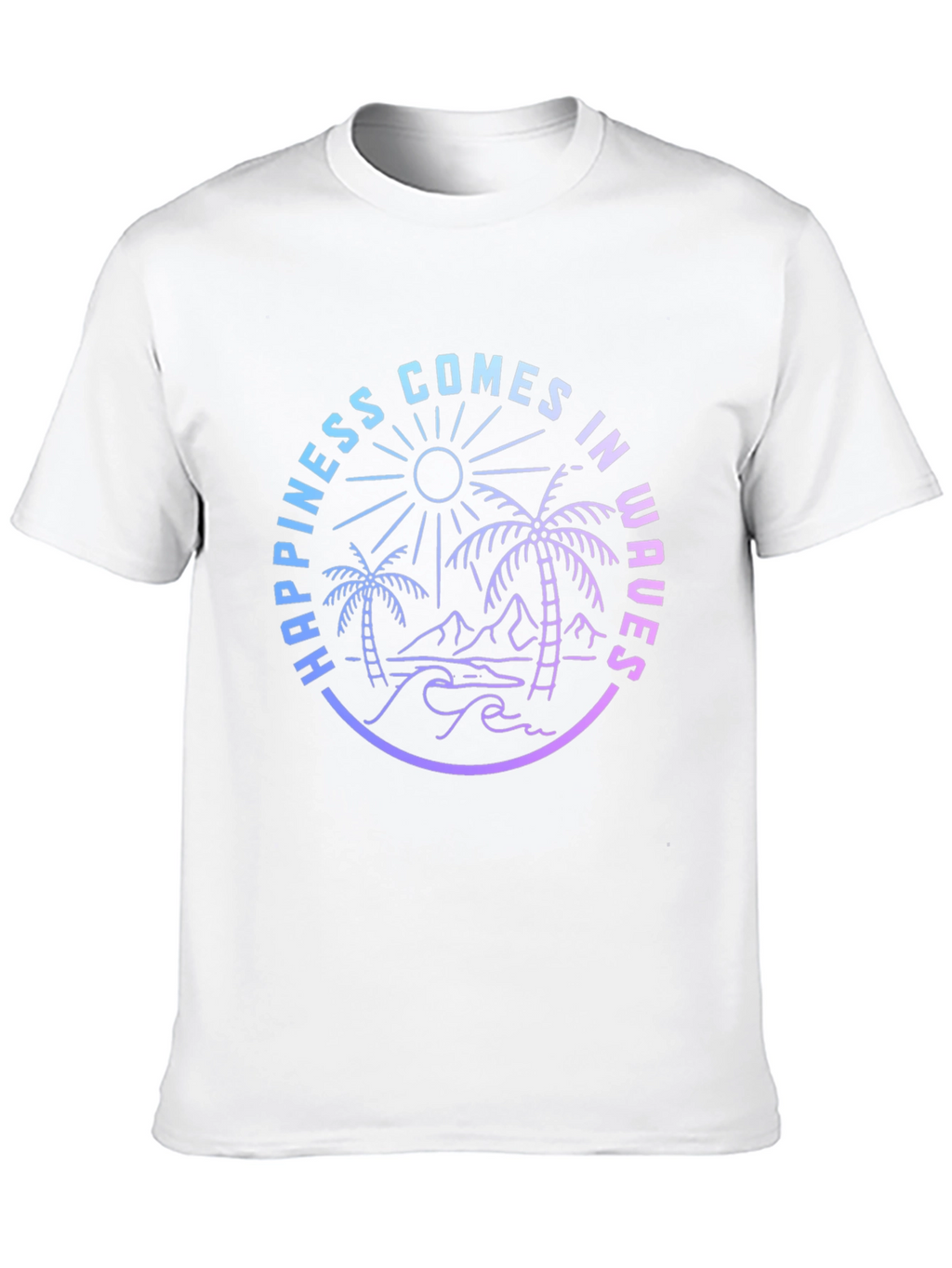 Happiness Comes in Waves Graphic Tee - Black