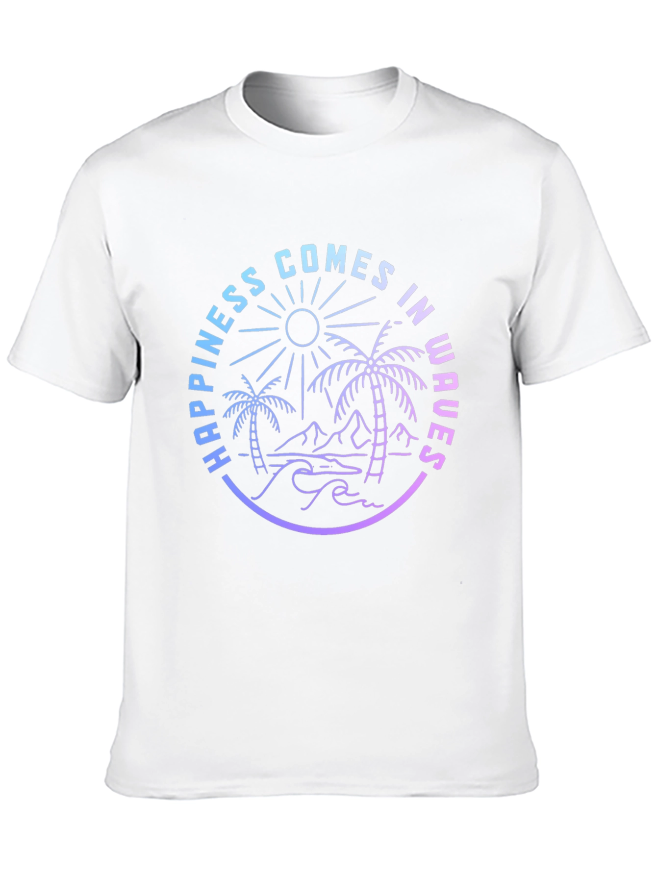 Happiness Comes in Waves Graphic Tee - Black