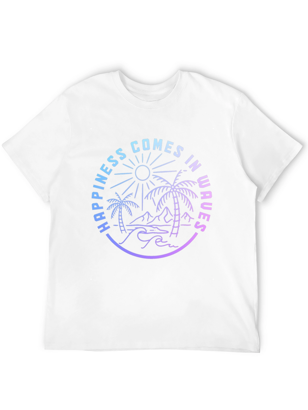 Happiness Comes in Waves Graphic Tee - Black