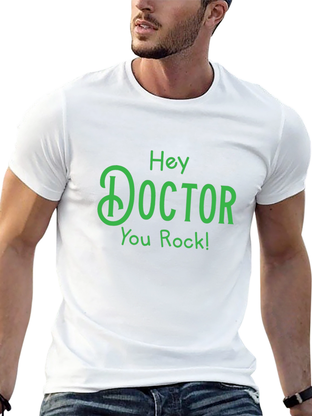 Hey Doctor You Rock! Graphic Tee - Black