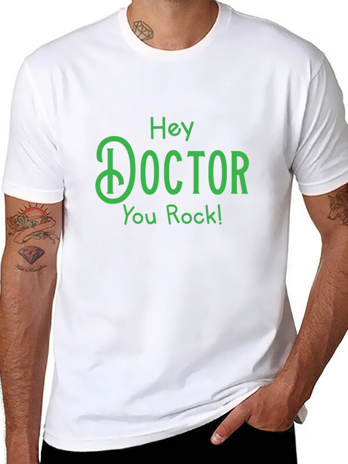 Hey Doctor You Rock! Graphic Tee - Black