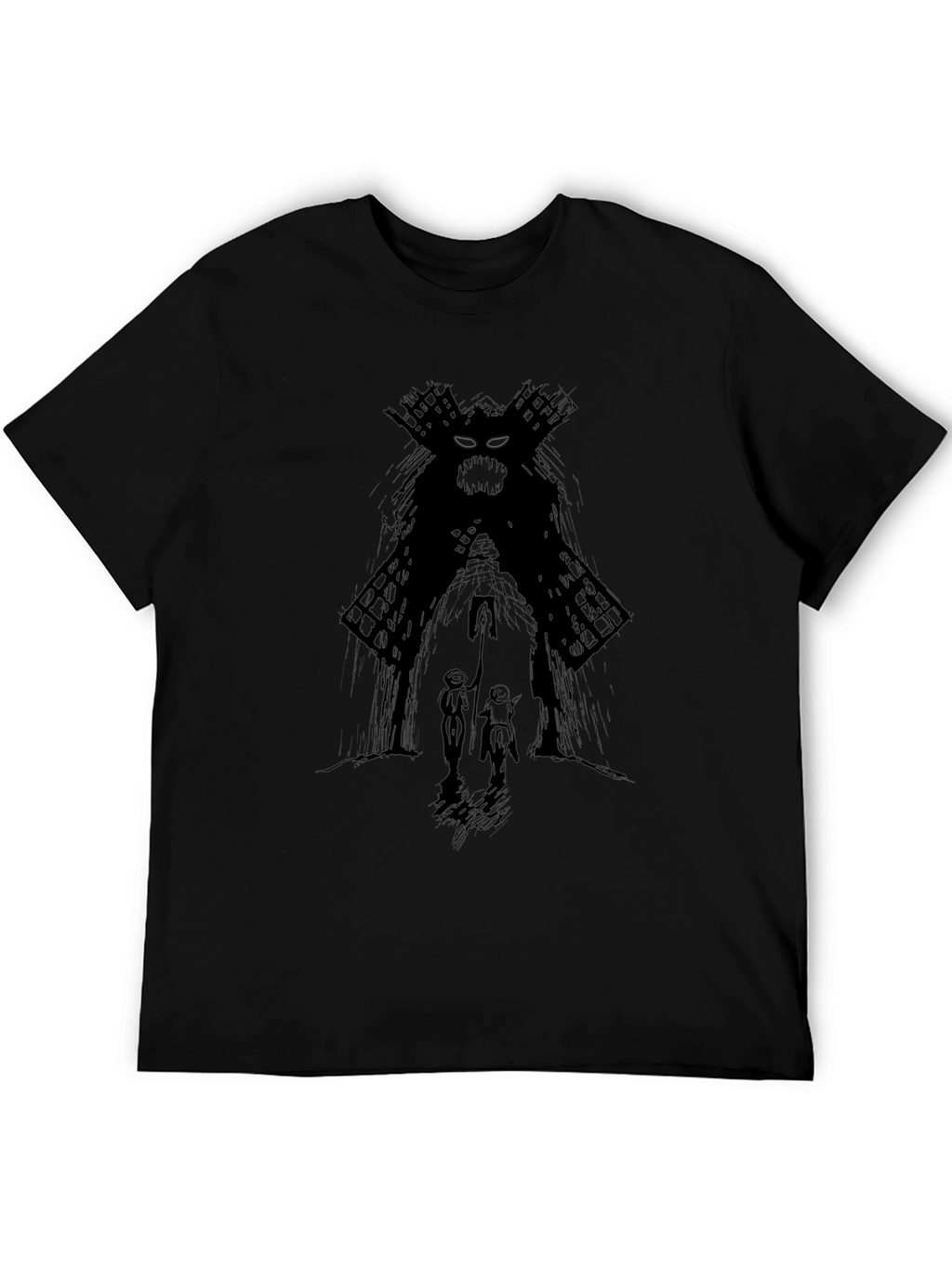 Dark Fantasy Graphic Print Black T-Shirt
