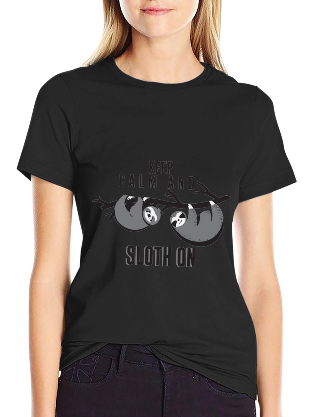 Keep Calm and Sloth On Graphic T-Shirt
