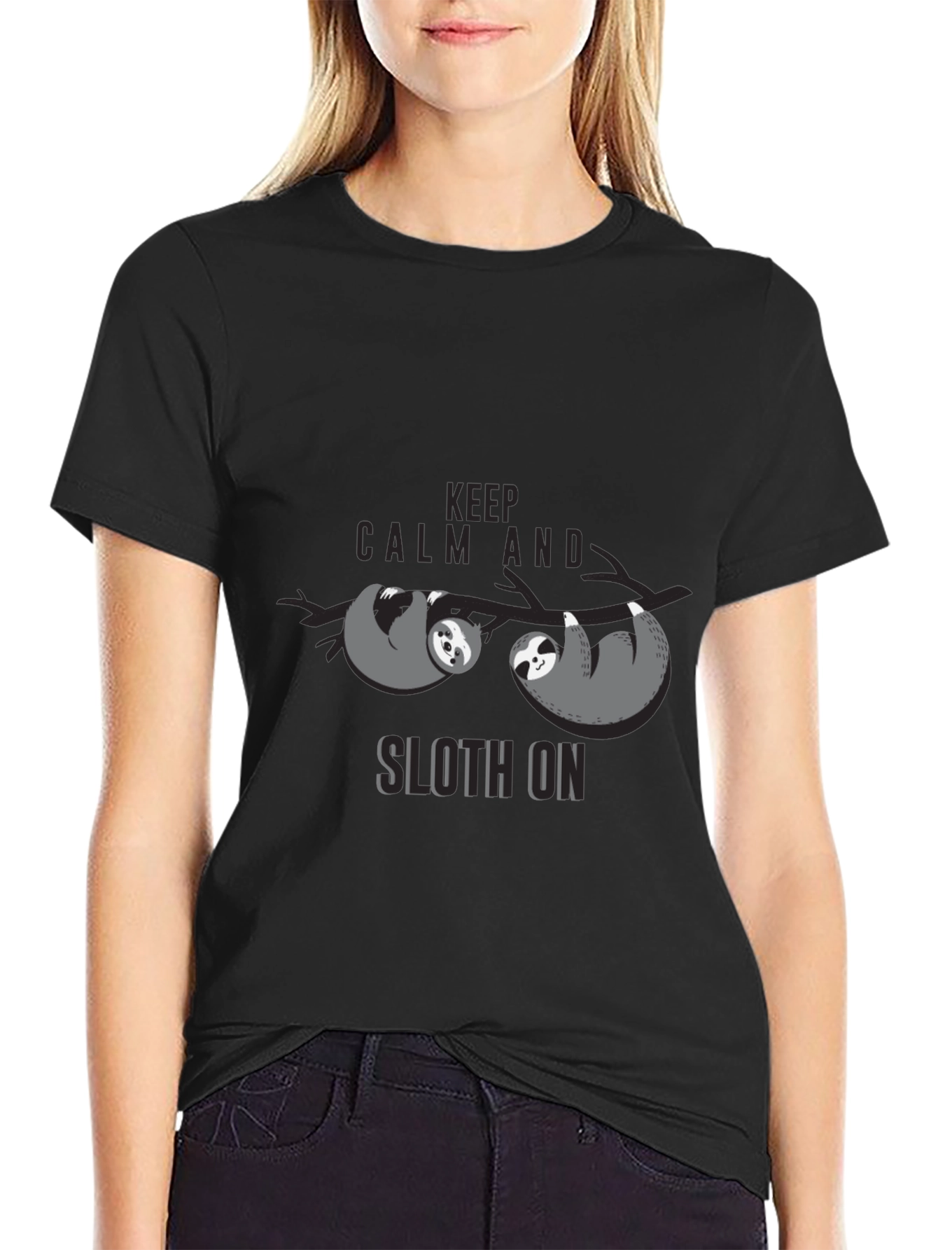 Keep Calm and Sloth On Graphic T-Shirt