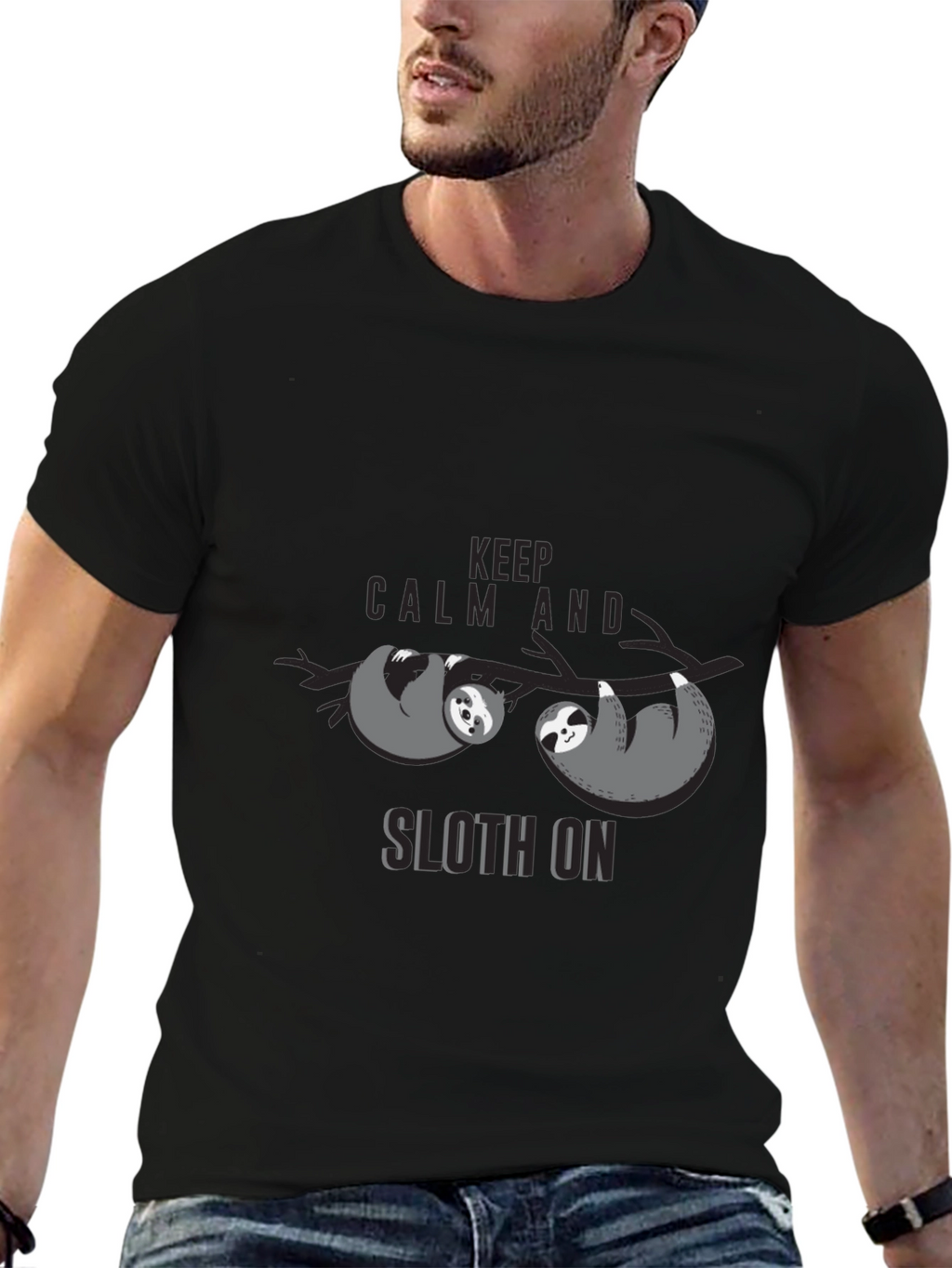 Keep Calm and Sloth On Graphic T-Shirt