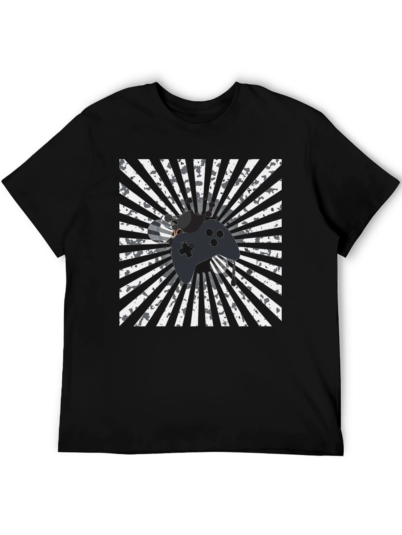 Gamer Style Black T-Shirt - Controller Design