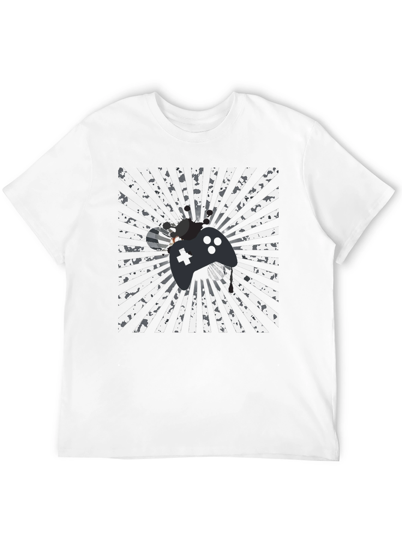 Gamer Style Black T-Shirt - Controller Design