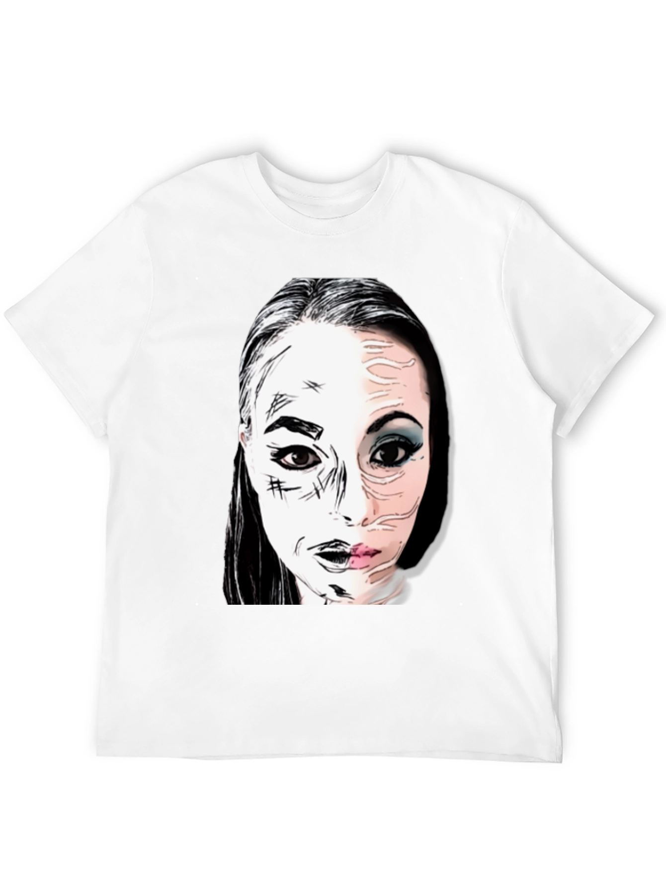 Unique Graphic Print Tee - Black