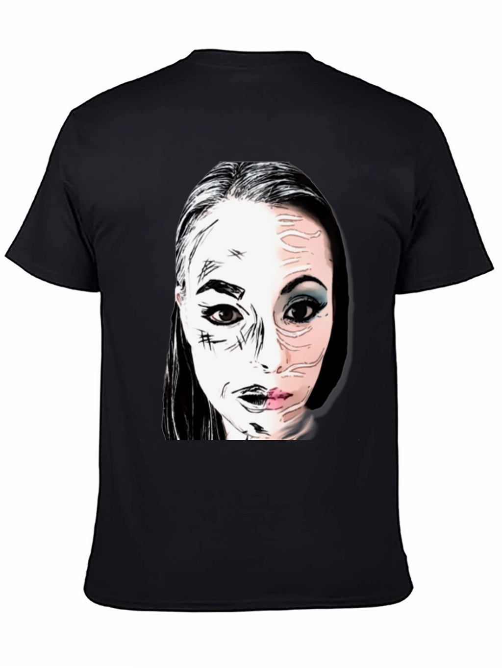 Unique Graphic Print Tee - Black