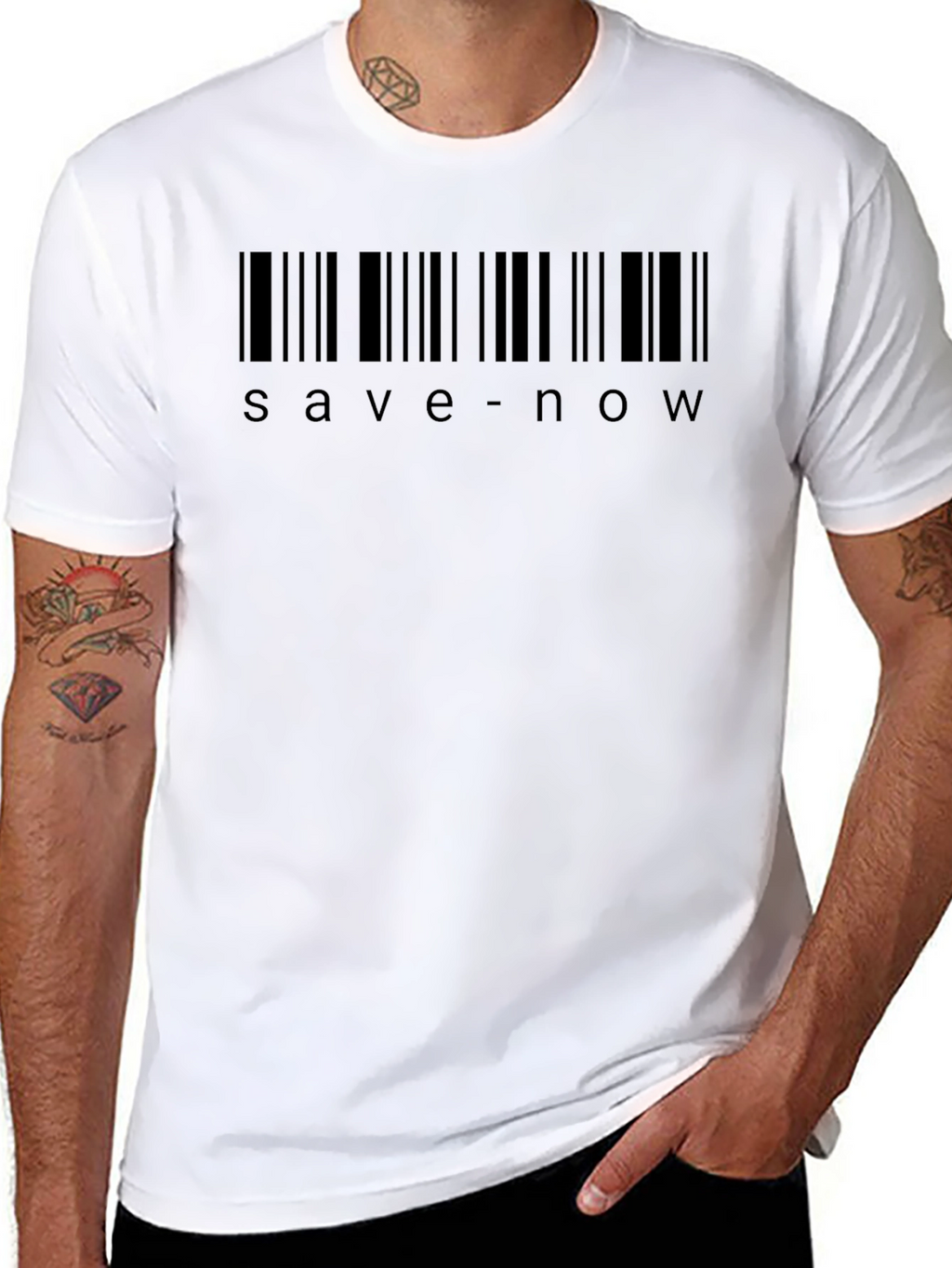 Save Now Barcode T-Shirt - Black