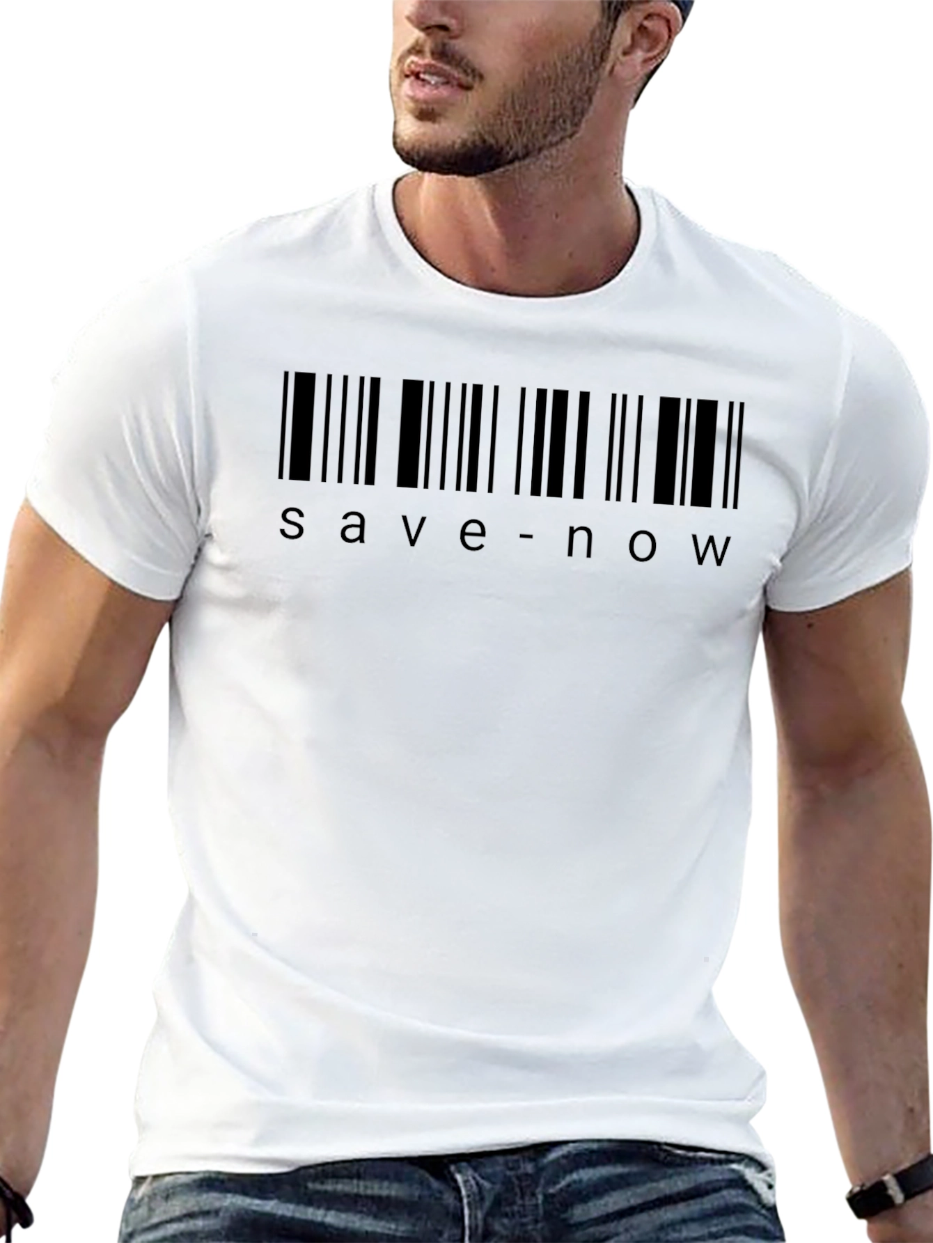 Save Now Barcode T-Shirt - Black