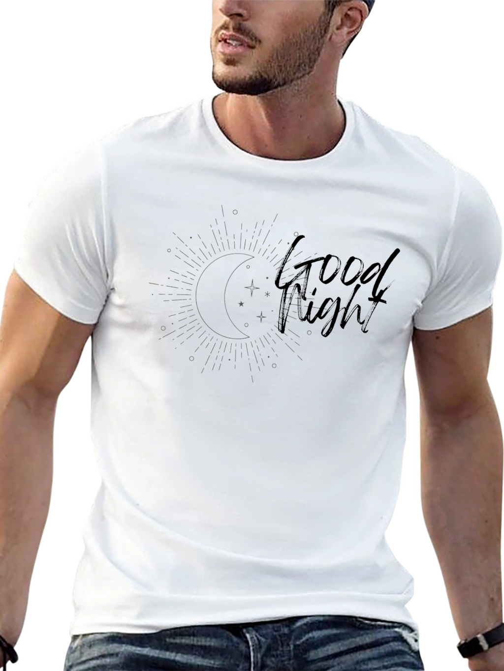 Good Night Moon & Stars Graphic T-Shirt