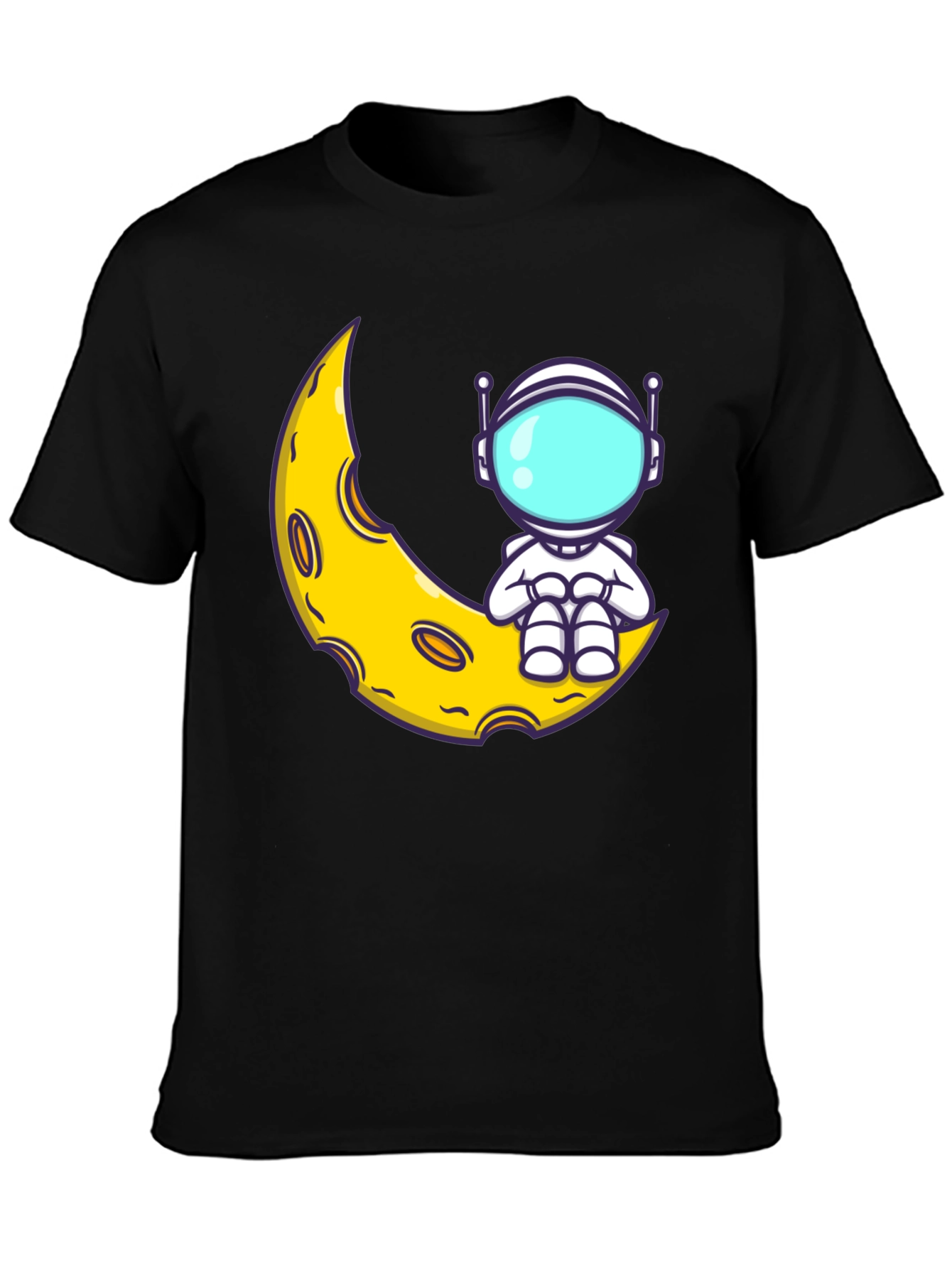 Astronaut Moon Graphic T-Shirt - Black