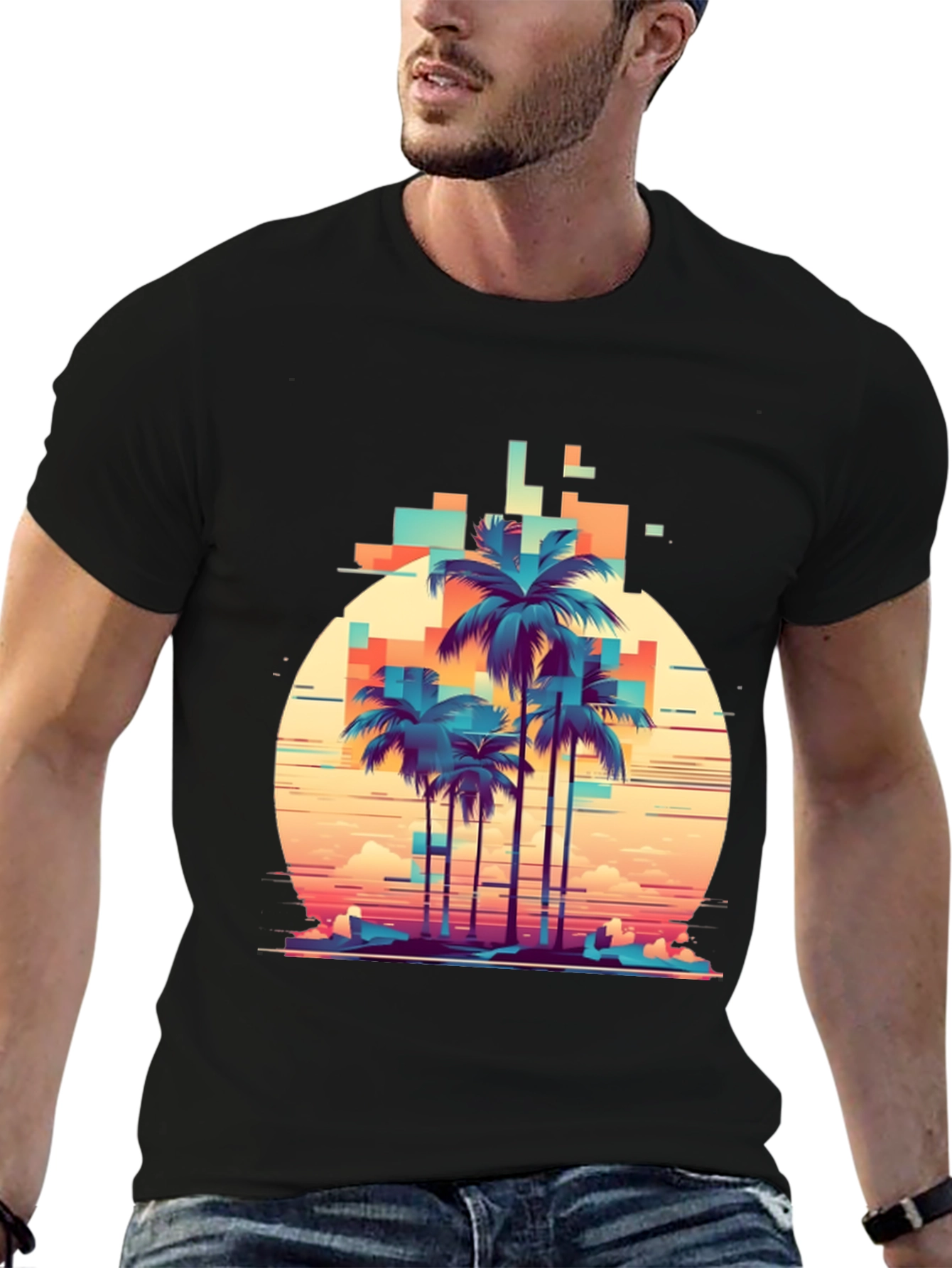 Retro Palm Tree Graphic T-Shirt