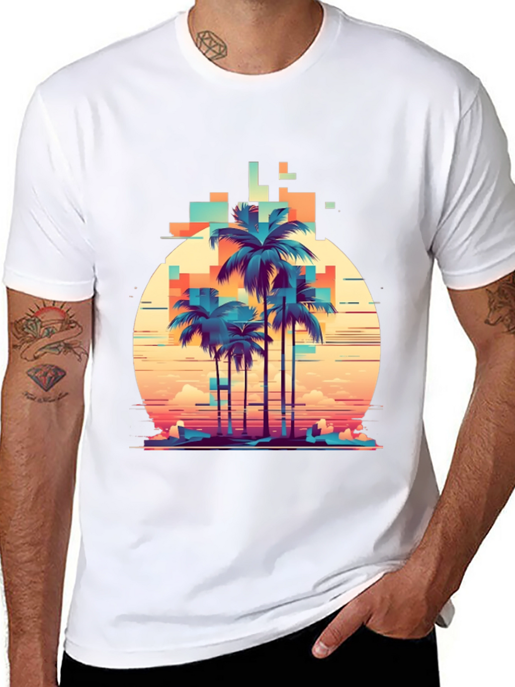 Retro Palm Tree Graphic T-Shirt