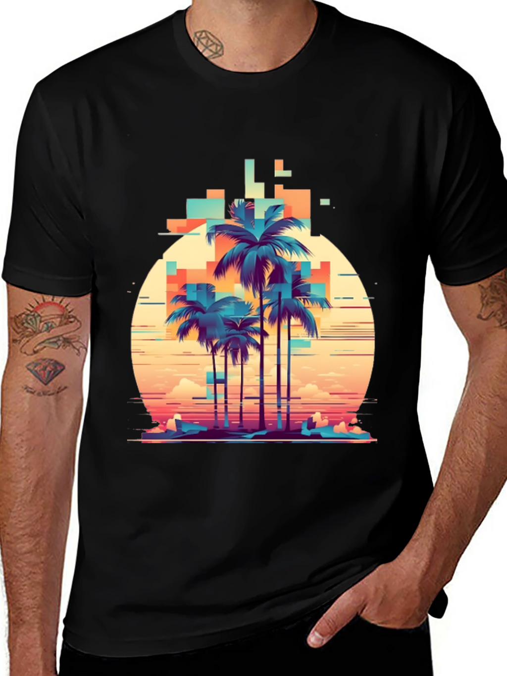 Retro Palm Tree Graphic T-Shirt
