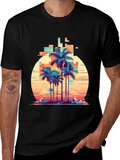 Retro Palm Tree Graphic T-Shirt