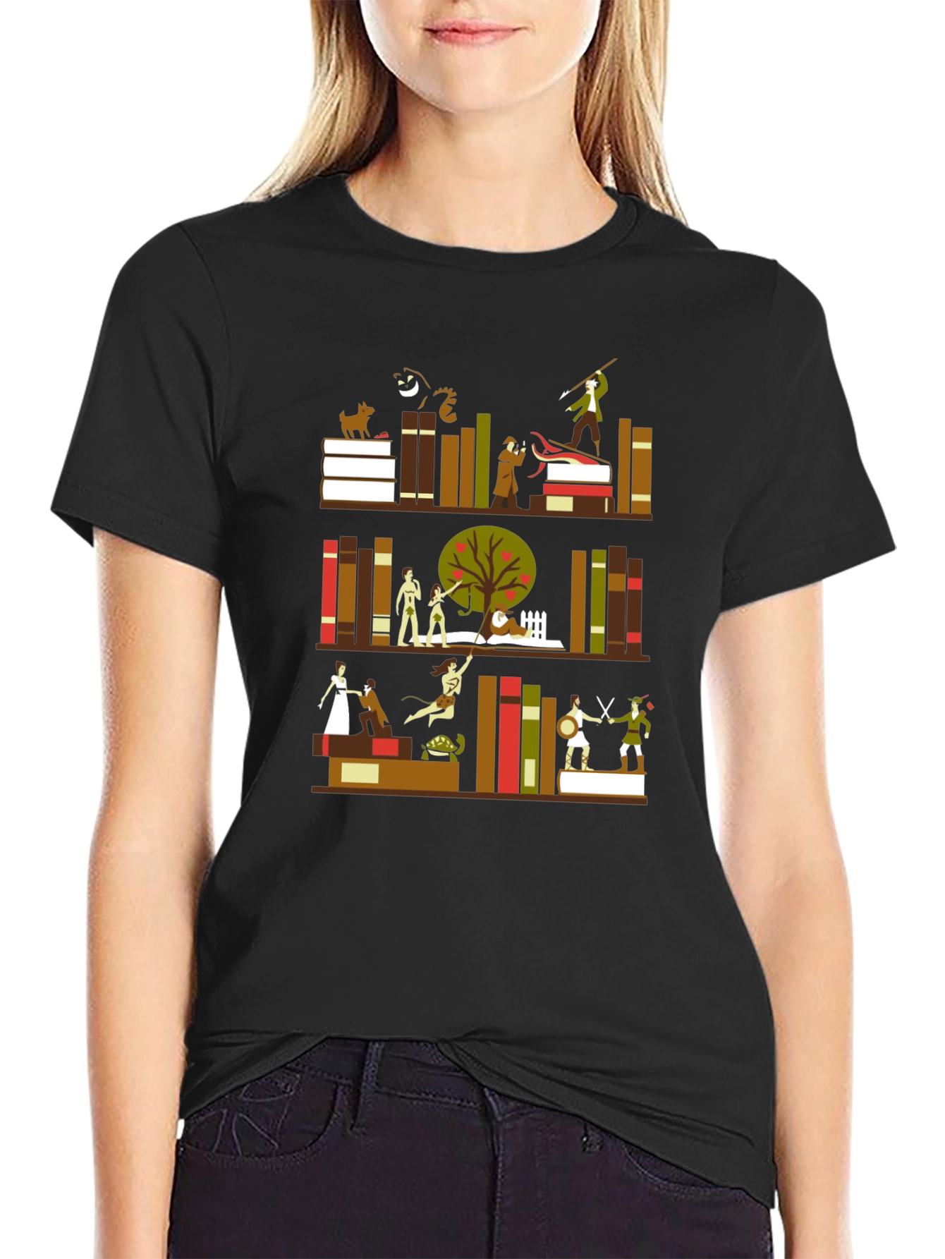 Literary Bookshelf T-Shirt