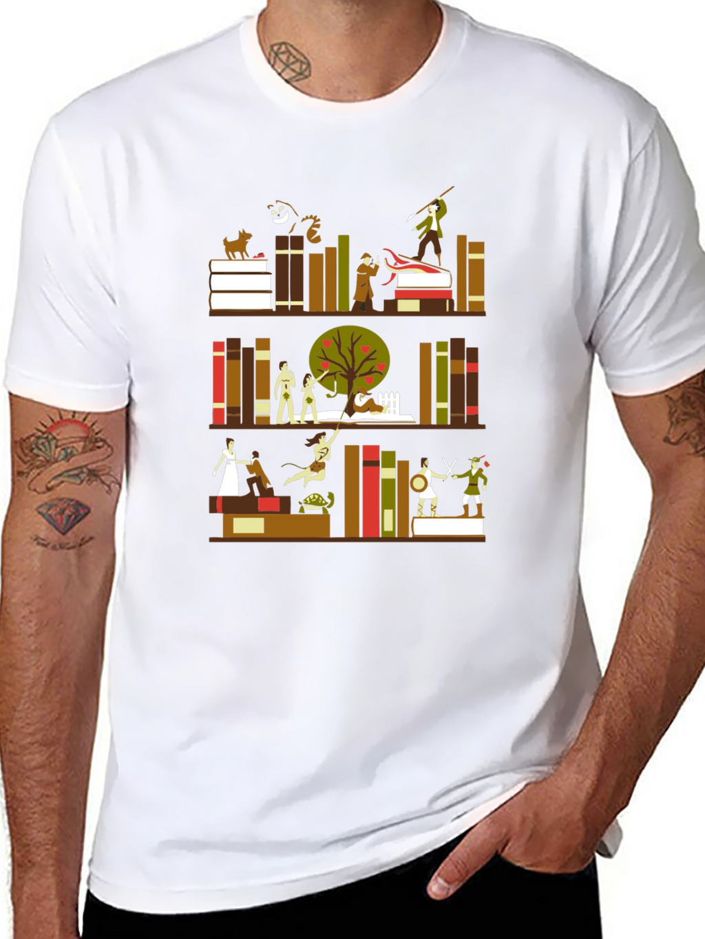 Literary Bookshelf T-Shirt
