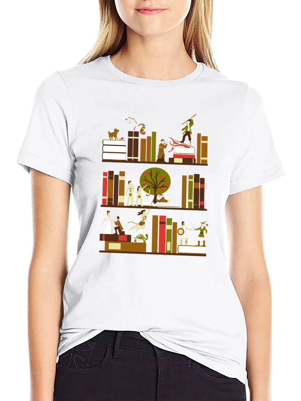 Literary Bookshelf T-Shirt