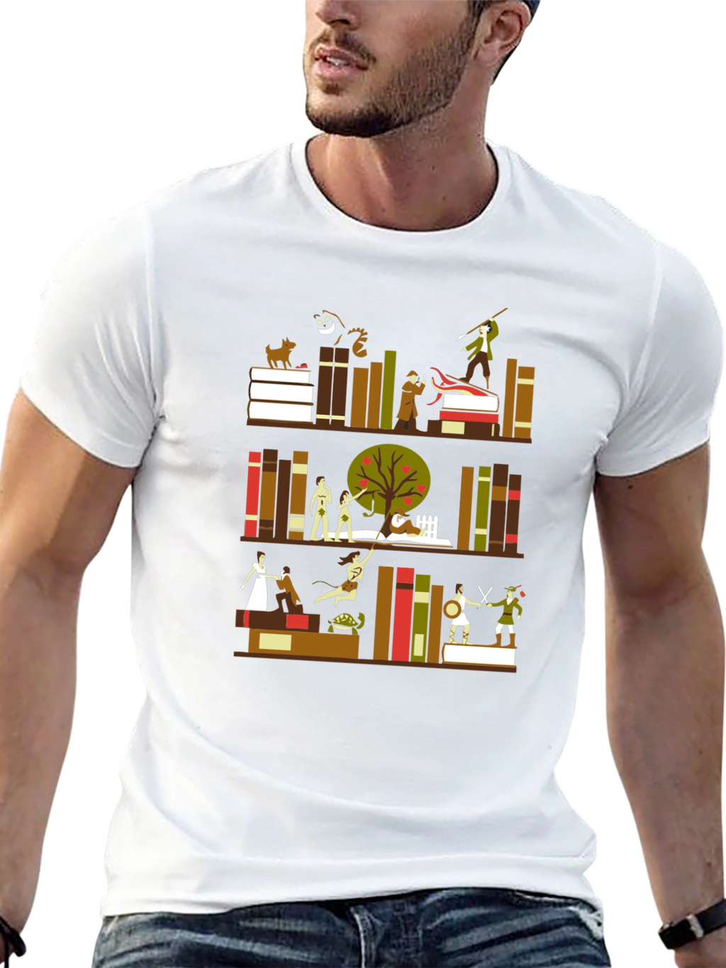 Literary Bookshelf T-Shirt