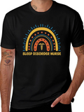 Sleep Disorder Nurse Rainbow Graphic T-Shirt