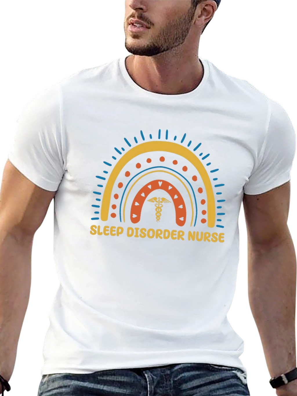 Sleep Disorder Nurse Rainbow Graphic T-Shirt