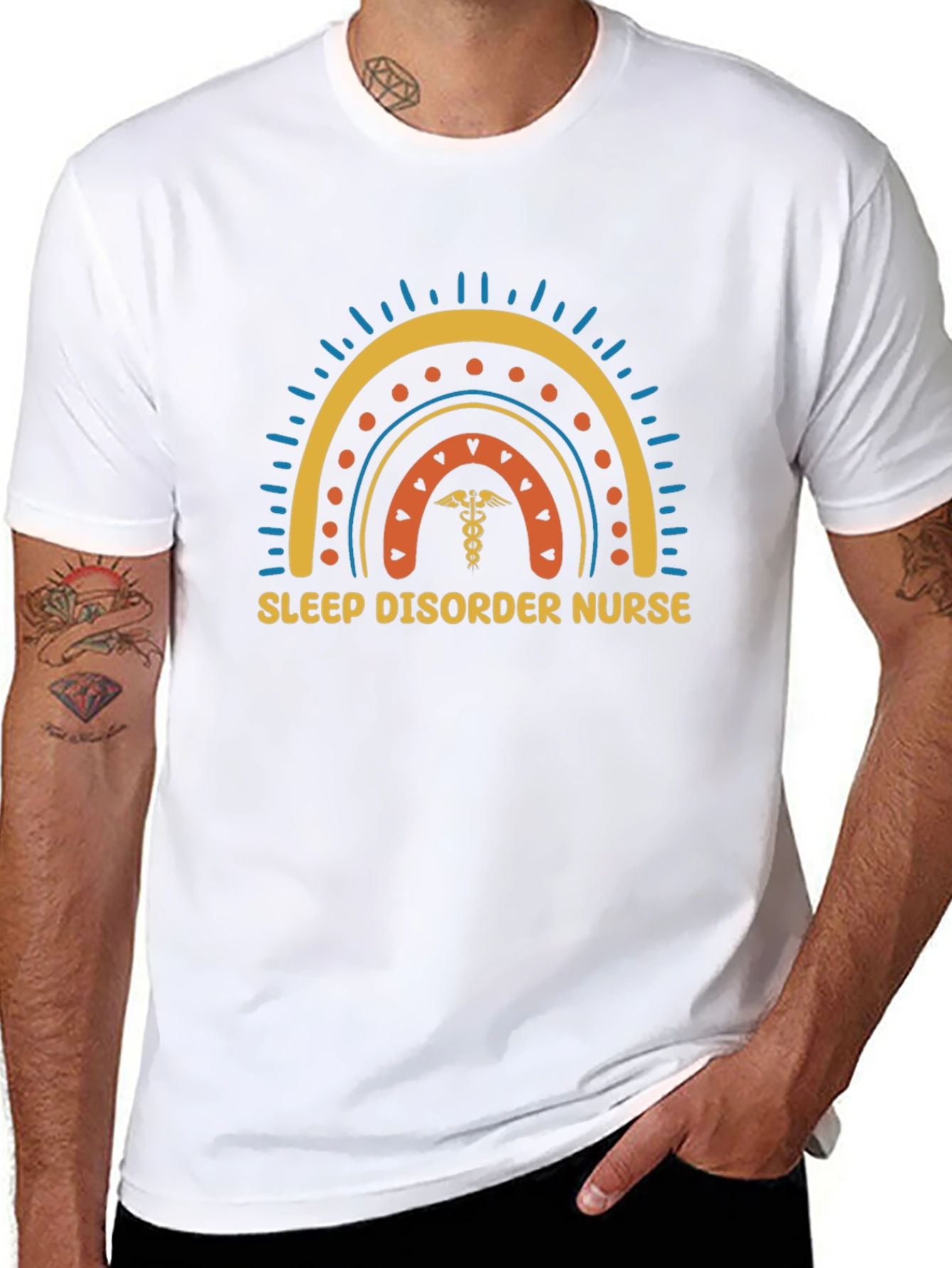 Sleep Disorder Nurse Rainbow Graphic T-Shirt