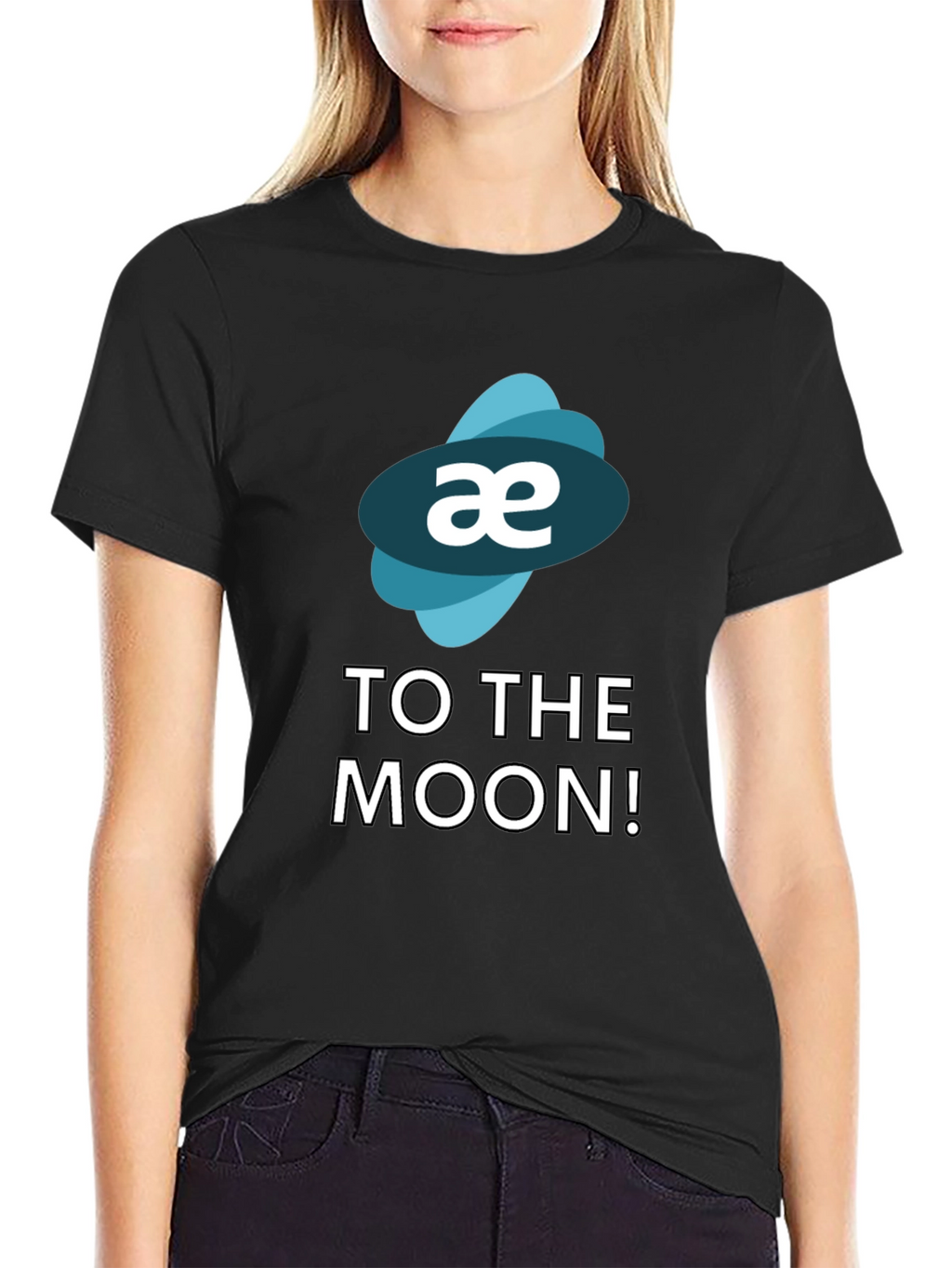 Aeternity Crypto To The Moon Black T-Shirt