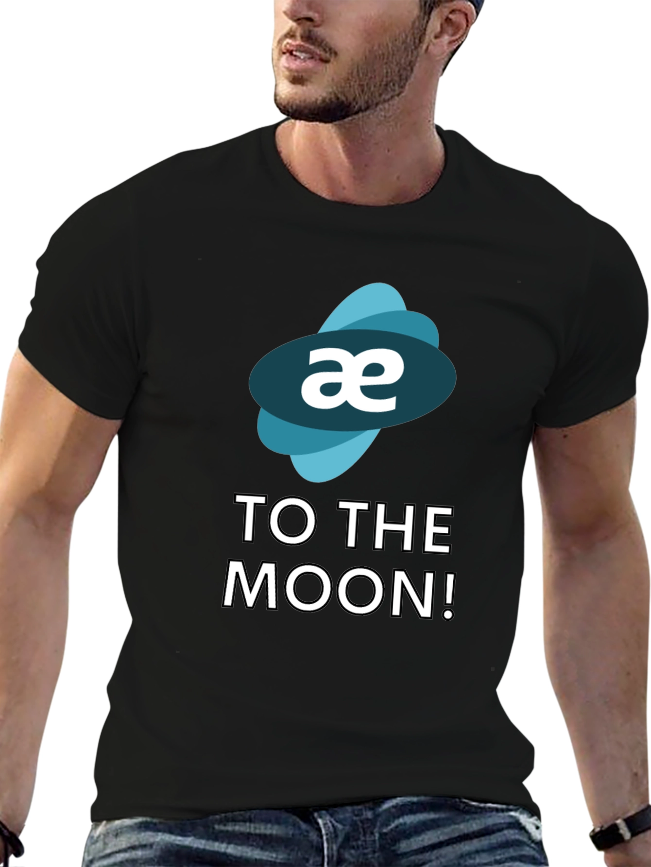 Aeternity Crypto To The Moon Black T-Shirt