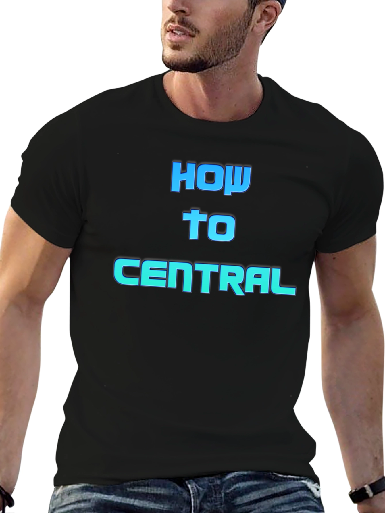 How To Central Graphic Tee - Black Cotton Blend