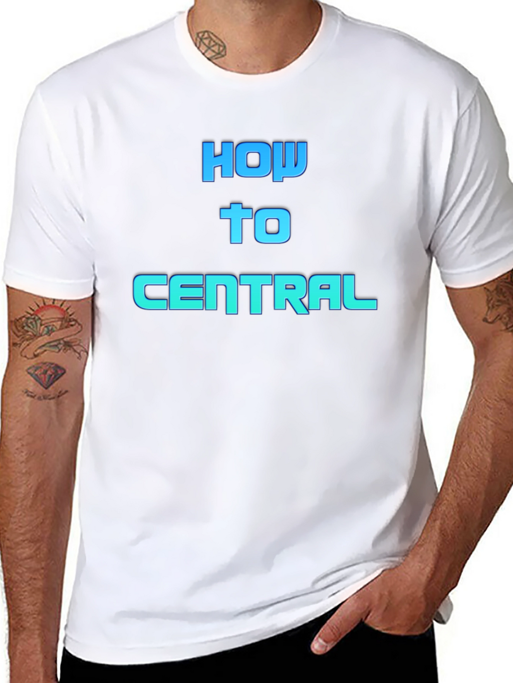 How To Central Graphic Tee - Black Cotton Blend