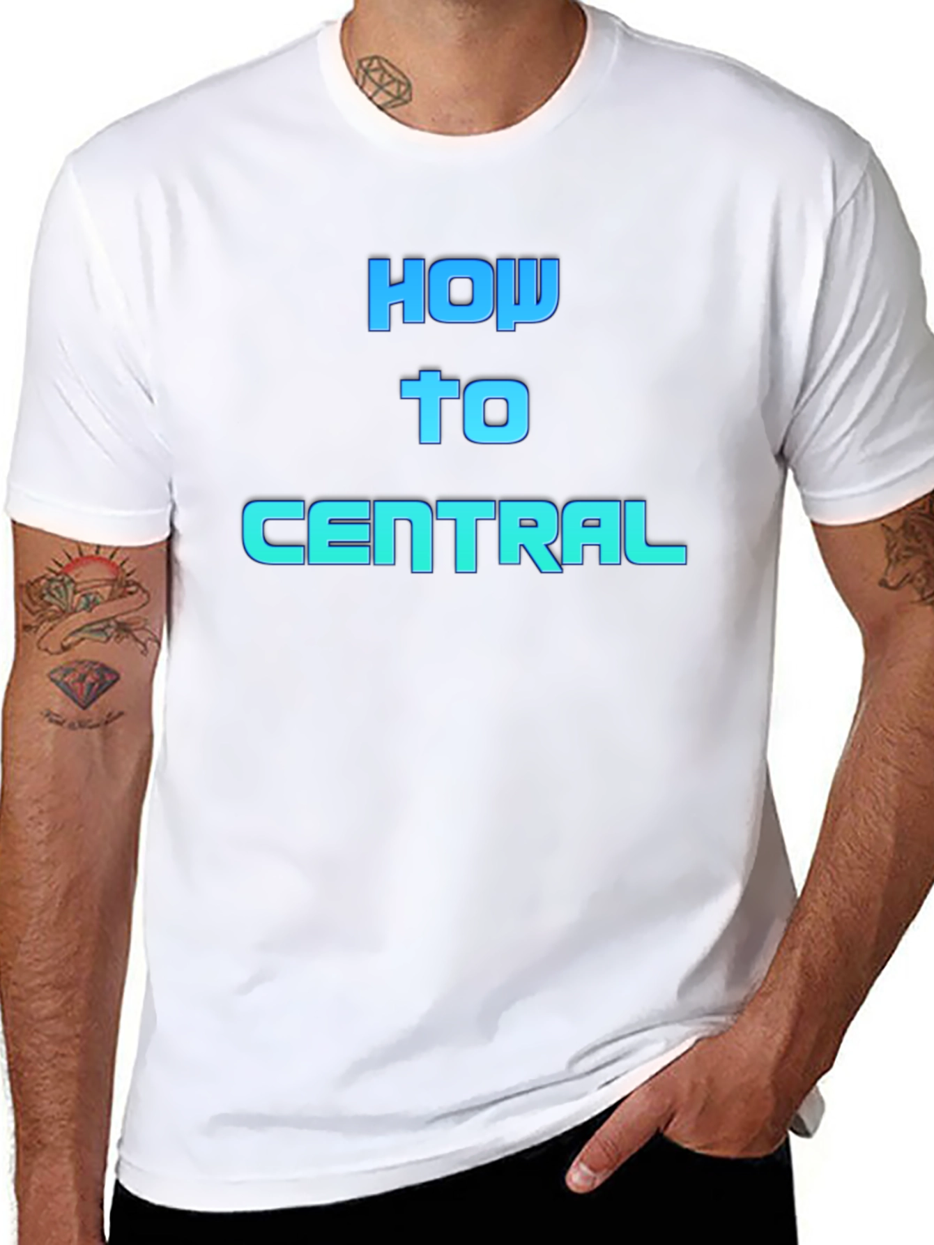 How To Central Graphic Tee - Black Cotton Blend