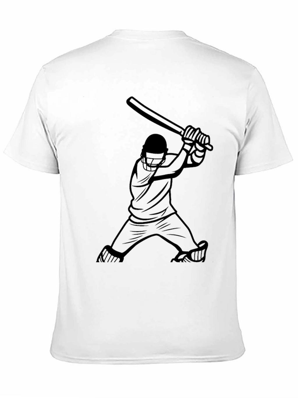 Cricket Player Graphic Black T-Shirt