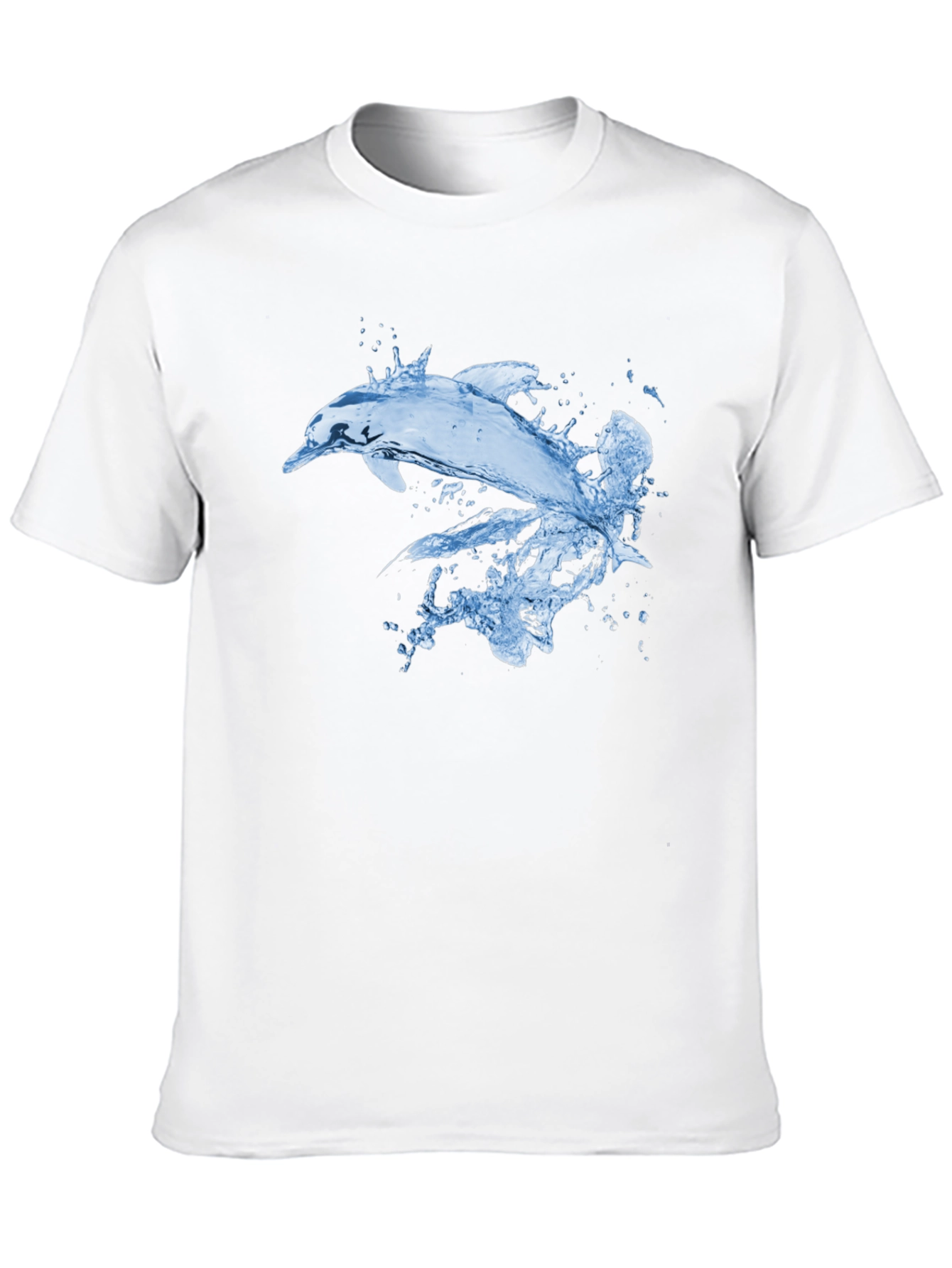 Cool Dolphin Splash Graphic Black T-Shirt