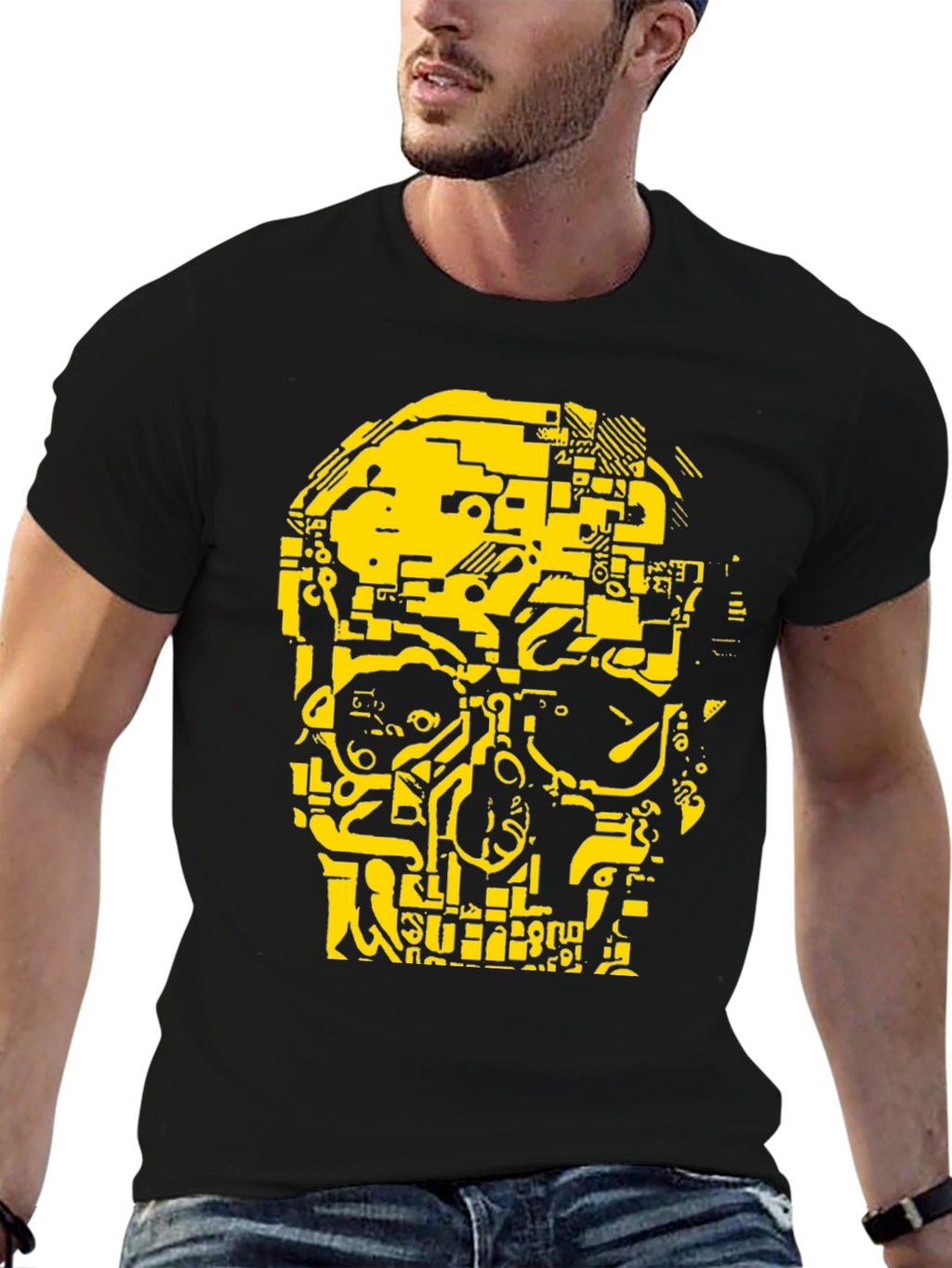 Skull Tech T-Shirt - Cyberpunk Style