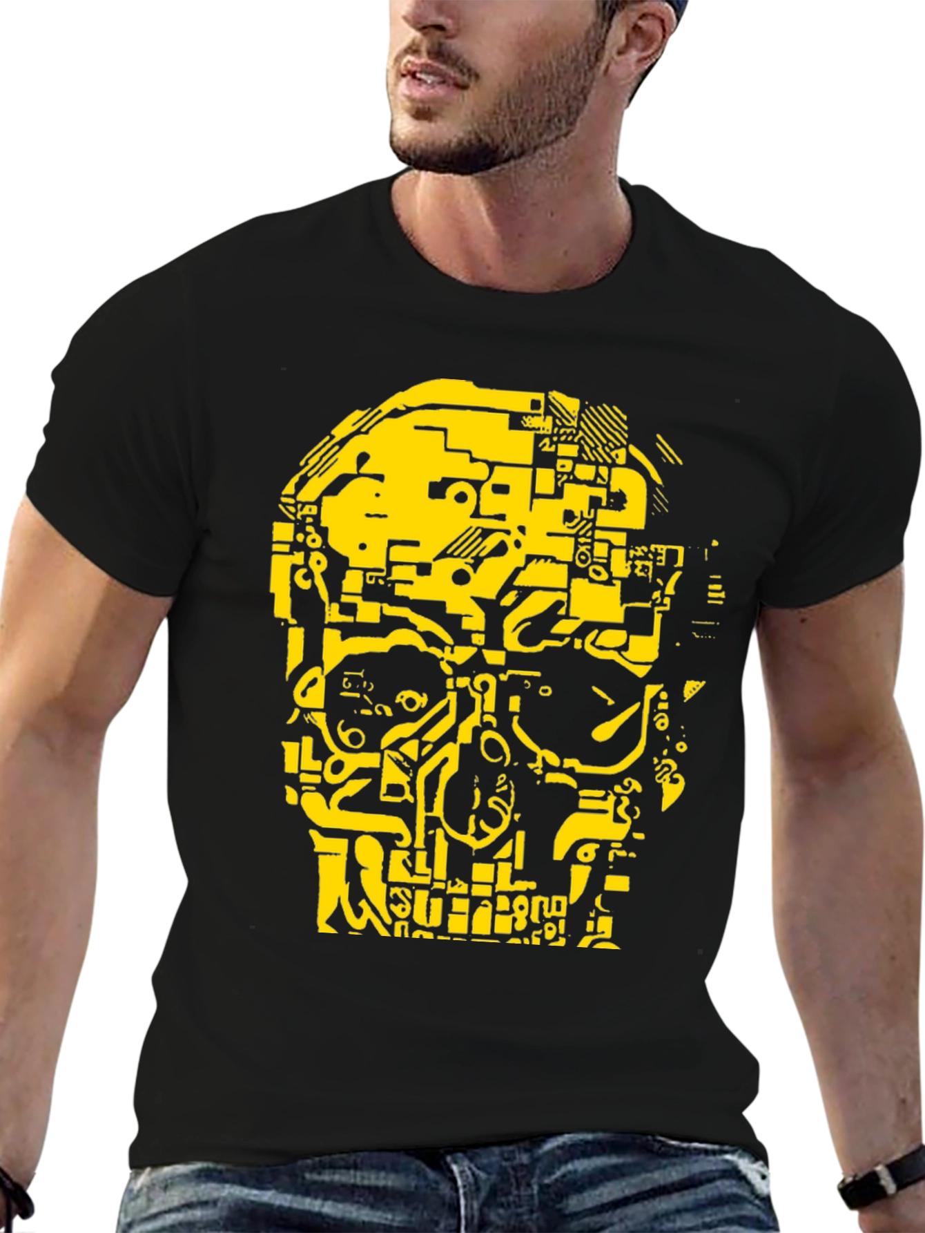 Skull Tech T-Shirt - Cyberpunk Style