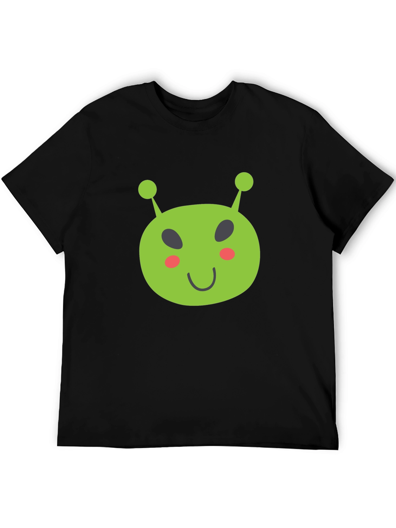 Fun Alien Graphic Tee - Black Cotton T-Shirt