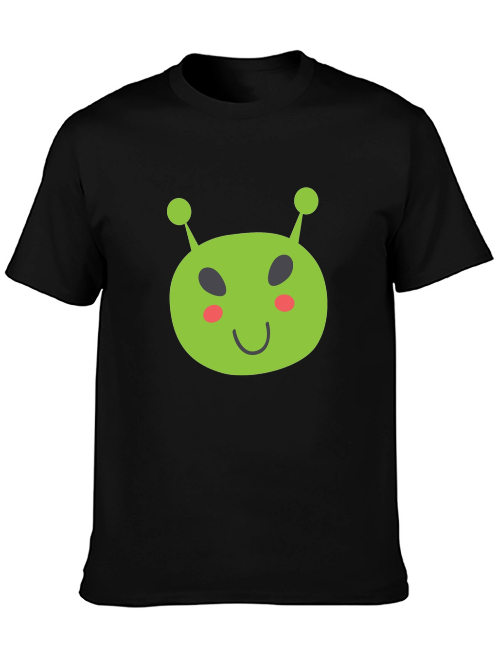 Fun Alien Graphic Tee - Black Cotton T-Shirt