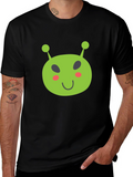 Fun Alien Graphic Tee - Black Cotton T-Shirt