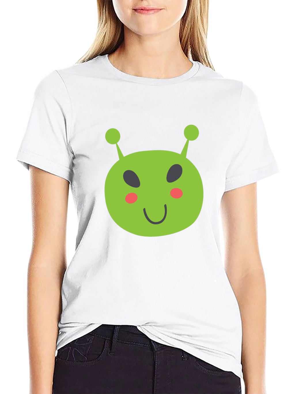 Fun Alien Graphic Tee - Black Cotton T-Shirt
