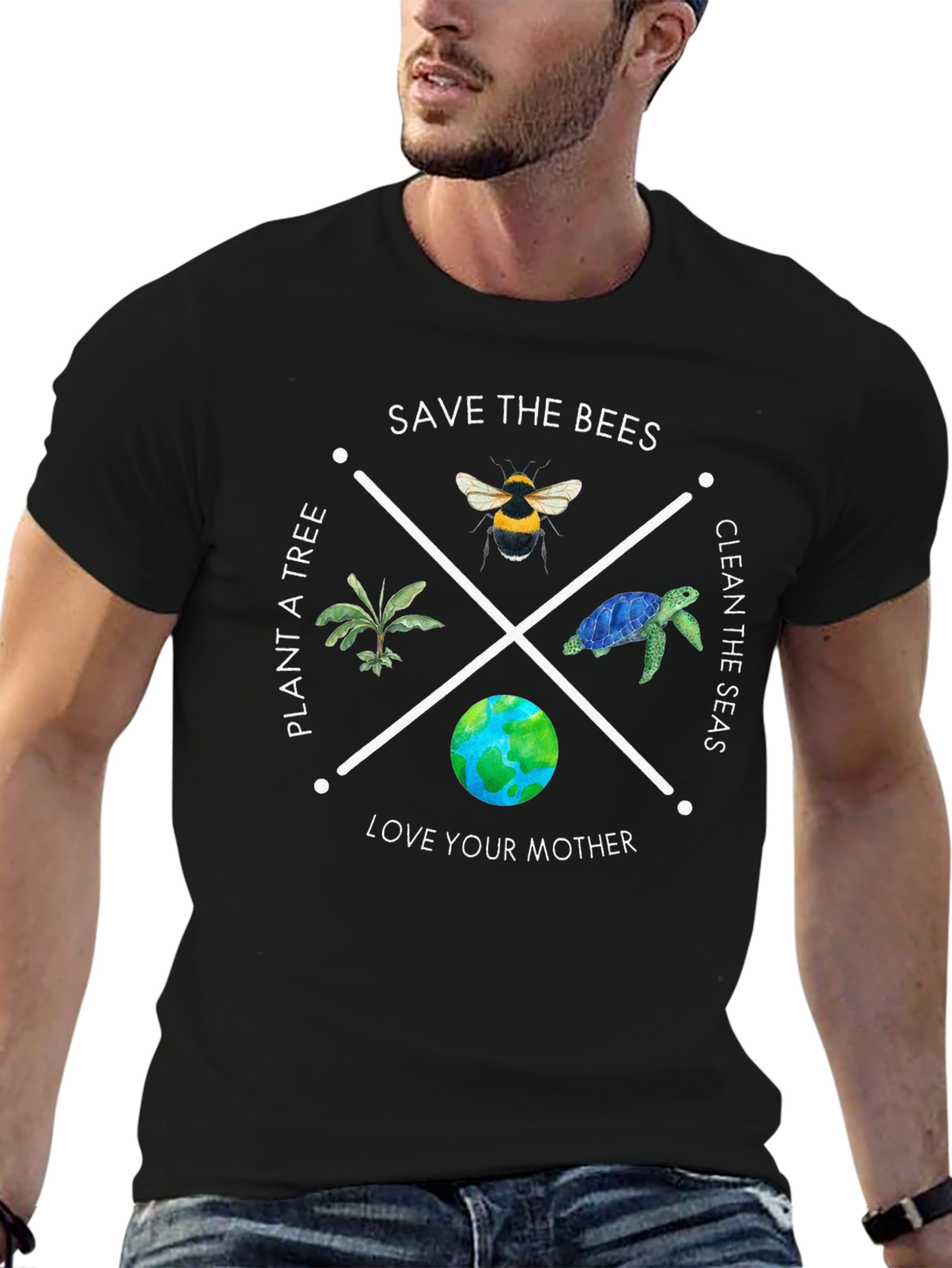Eco-Friendly Save The Bees Graphic T-Shirt