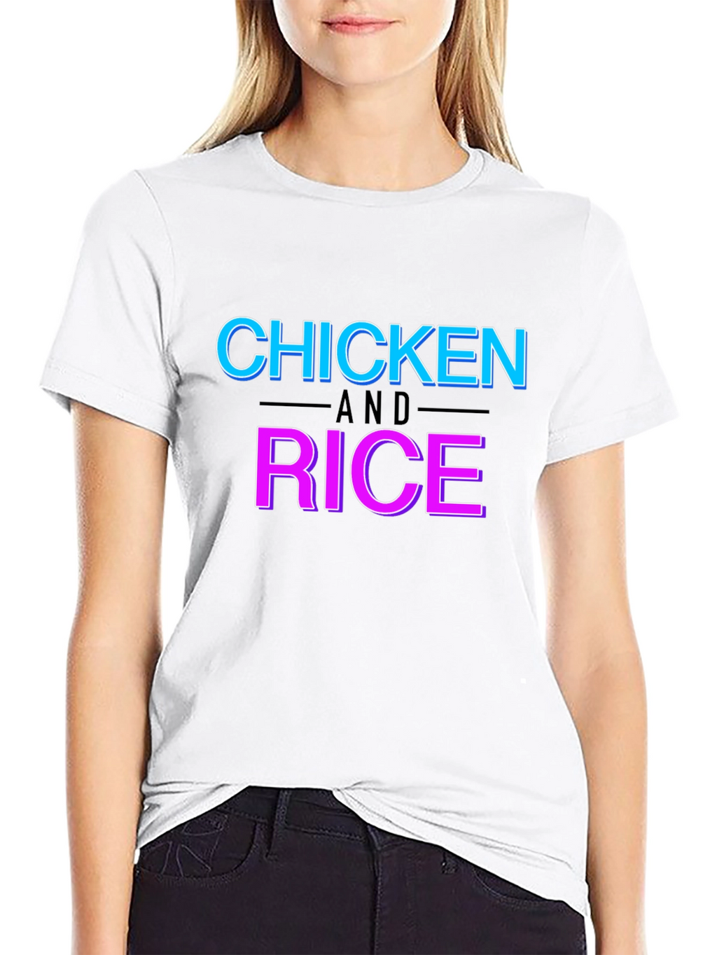 Chicken and Rice Graphic T-Shirt Funny Foodie Tee