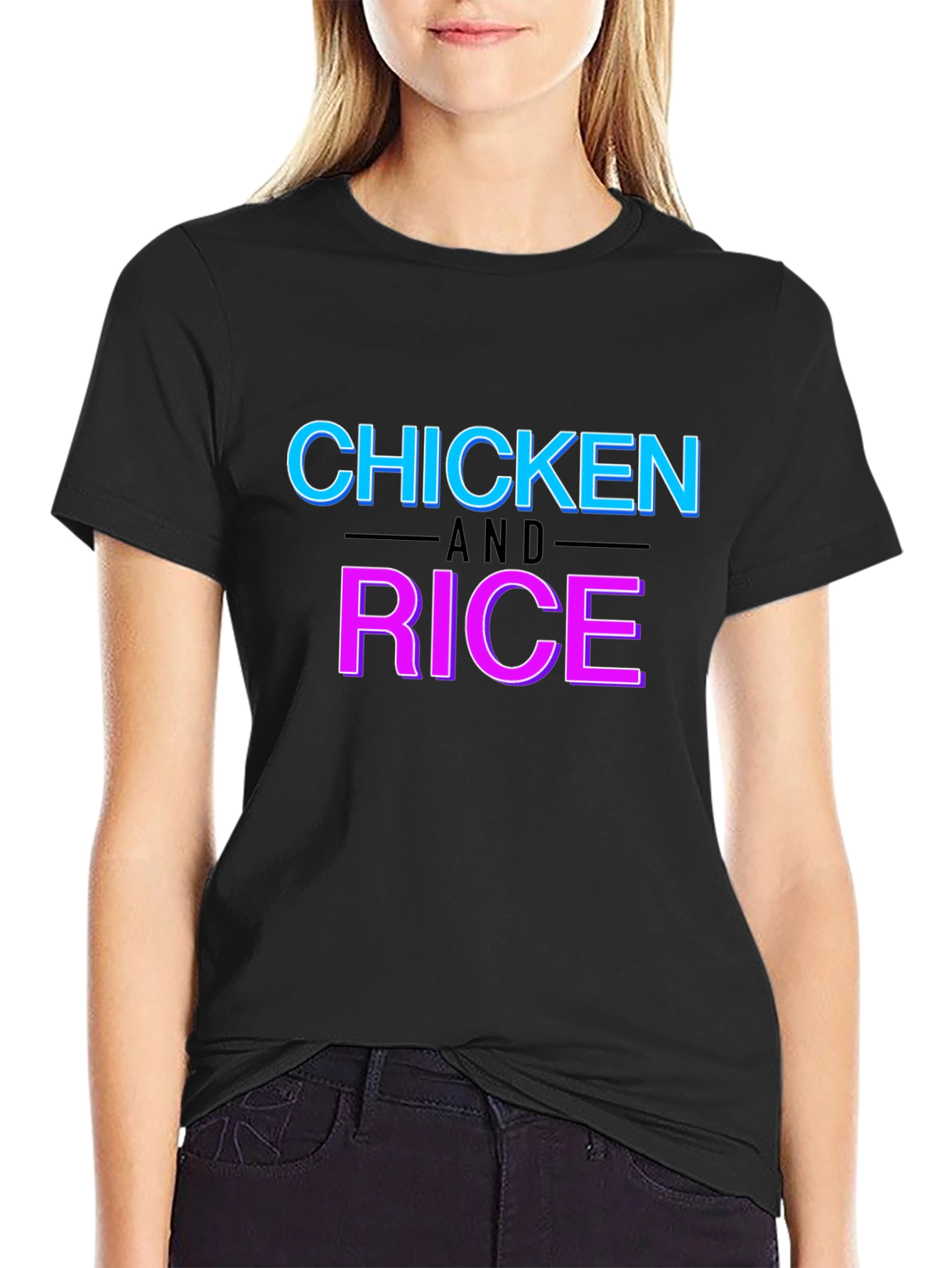Chicken and Rice Graphic T-Shirt Funny Foodie Tee