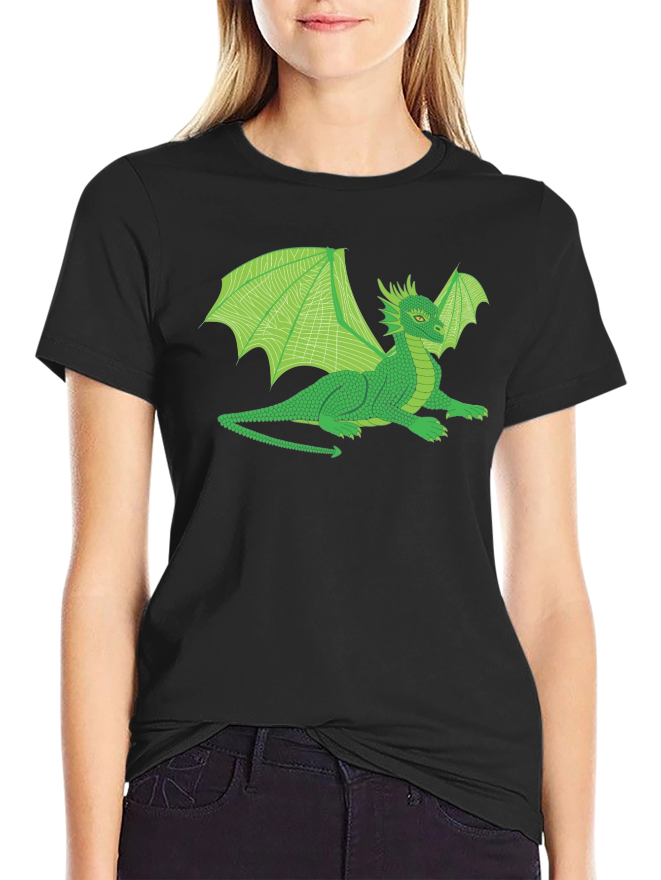 Green Dragon Graphic T-Shirt - Fantasy Creature Tee