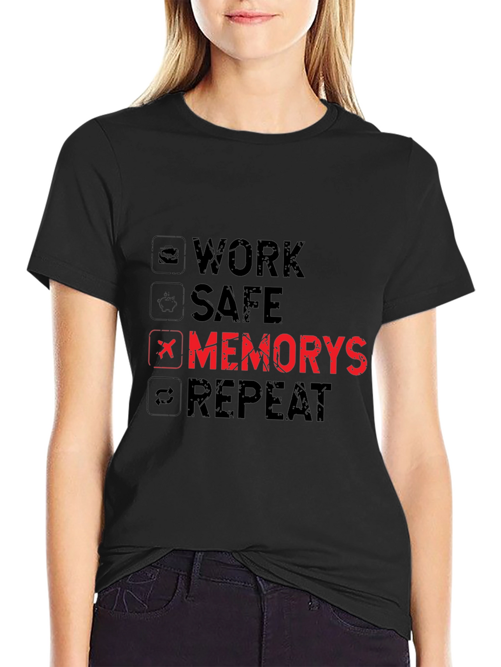 Work Safe Memorys Repeat Graphic T-Shirt